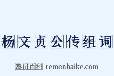 杨文贞公传组词是什么意思的图片